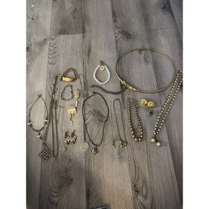 Vintage Lot Of Jewelry Belt Necklace Bracelet Earrings Pendants